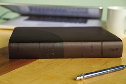 NIV, Super Giant Print Reference Bible (Font Size: 16.5-point), Leathersoft, Brown, Red Letter, Thumb Indexed, Comfort Print by Zondervan