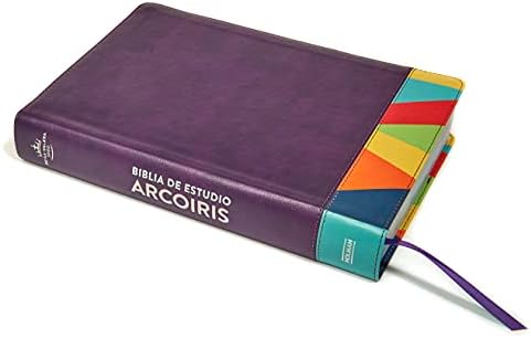 Reina Valera 1960 Biblia de Estudio Arcoíris, morado/multicolor | RVR 1960 Rainbow Study Bible Purple/multicolor LeatherTouch (Spanish Edition) by B&H Español Editorial Staff