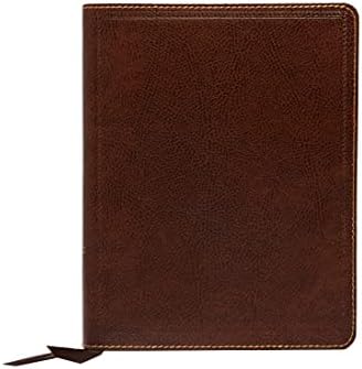 NKJV, Journal the Word Bible, Large Print, Bonded Leather, Brown, Red Letter Edition: Reflect, Journal, or Create Art Next to Your Favorite Verses by Thomas Nelson