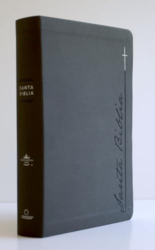 Biblia RVR 1960 Letra gigante, símil piel, gris (Edición cantos pintados) / Spanish Bible RVR 1960 Giant Print Handy Size Leathersoft Gray with cross (Spanish Edition) by Reina Valera Revisada 1960