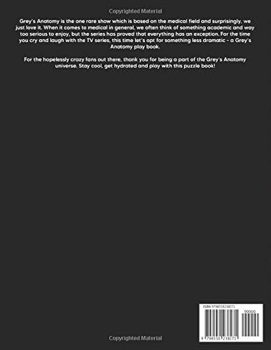 Grey's Anatomy Puzzle Book: Grey's Anatomy Crossword, Word Search, Word Scrambles, Missing Letters, Trivia Questions For Learning And Playing by Hannah Thompson