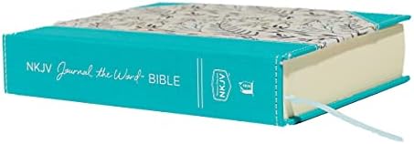 NKJV, Journal the Word Bible, Large Print, Cloth over Board, Blue Floral, Red Letter: Reflect, Journal, or Create Art Next to Your Favorite Verses by Thomas Nelson