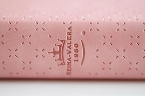 Biblia Reina Valera 1960 letra grande. Piel rosada con flores, tamaño manual / Spanish Bible RVR 1960 Large Print. Imitation Pink Leather With Flowers (Spanish Edition) by Reina Valera Revisada 1960