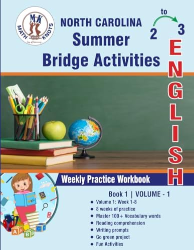 GRADE 2 to 3 : NORTH CAROLINA Summer English Bridge Activities (North Carolina ( NCEOG ) State Test Prep by Math-Knots) by Math-Knots