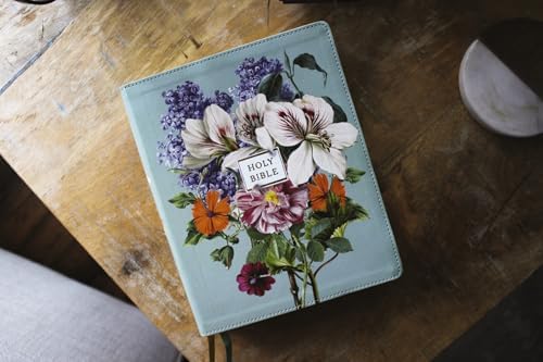 NIV, Artisan Collection Bible, Large Print, Leathersoft, Sage Floral, Red Letter, Comfort Print by Zondervan