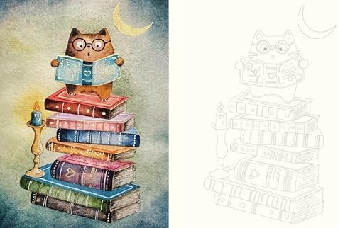 Drôles de chats: 40 planches à peindre à l'aquarelle ou à colorier by Julia Dávila-Lampe