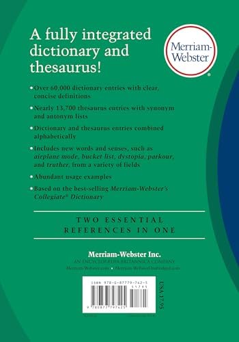 Merriam-Webster's Dictionary and Thesaurus, Newest Edition, Trade Paperback by Merriam-Webster