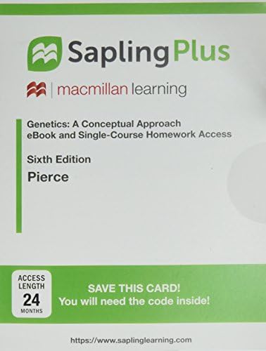 SaplingPlus for Genetics: A Conceptual Approach (Single-Term Access) by Benjamin A. Pierce