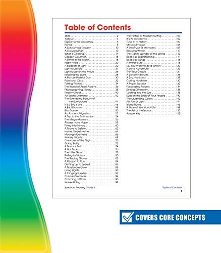 Spectrum Reading Comprehension Grade 6, Ages 11 to 12, 6th Grade Reading Comprehension Workbooks, Nonfiction and Fiction Passages, Analyzing Story Structure, and Critical Thinking Skills - 174 Pages by Spectrum