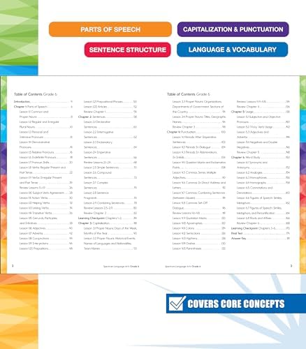 Spectrum Grade 6 Language Arts Workbook, ELA Middle School Books for Kids Ages 11-12 Covering Grammar, Vocabulary, Sentence Structure, Parts of Speech, and More, Classroom or Homeschool Curriculum by Spectrum