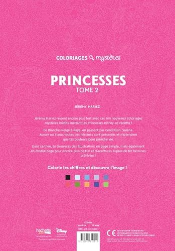 Coloriages mystères Disney - Princesses Tome 2: Colorie les chiffres et découvre l'image by Jérémy Mariez