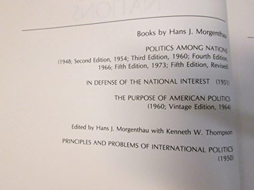 Politics Among Nations by Hans Joachim Morgenthau