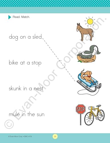 Evan-Moor Reading and Phonics Skills, Kindergarten Workbook: At-Home Tutor, Word Families, Sight Words, Sequencing, Tracing, Alphabet, Handwriting (At-Home Tutor: Reading) by Evan-Moor Educational Publishers