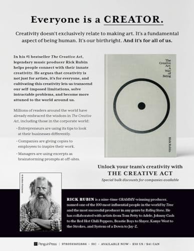 The Creative Act: A Way of Being by Rick Rubin