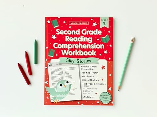 The 2nd Grade Reading Comprehension Workbook for Kids: Silly and Engaging Stories, Biographies, Poetry and Informational Text to Improve Reading Comprehension and Phonics (2nd Grade Workbook) by Modern Kid Press