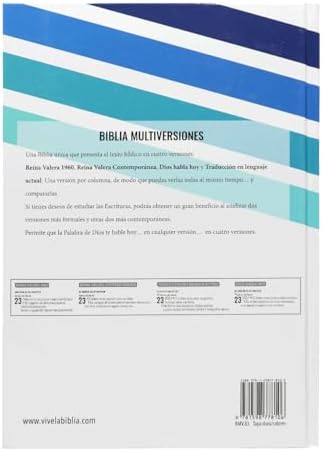 Biblia Multiversiones (4 En 1) Rvr1960, Rvc, Dhh, Tla Estudi by Sociedades Bíblicas Unidas