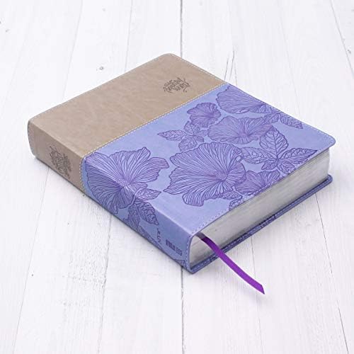 NIV, Beautiful Word Coloring Bible, Large Print, Leathersoft, Purple/Tan: Hundreds of Verses to Color by Zondervan