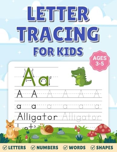 Letter Tracing for Kids ages 3-5: Trace Letters A–Z and Numbers 0–10 for Preschool and Kindergarten Handwriting Practice by Grace Ruell