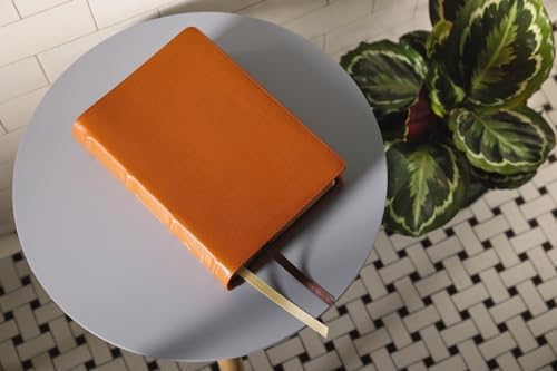 ESV, Thompson Chain-Reference Bible, Genuine Leather, Calfskin, Tan, Red Letter, Thumb Indexed by Zondervan