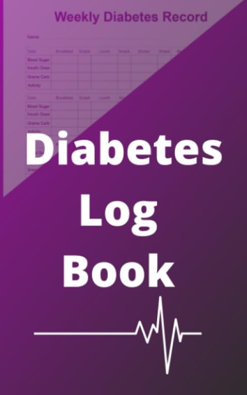 Diabetes Log Book: 5 x 8 inches _ 2-Year Blood Sugar, Insulin Dose, Grams Carb, Activity. Simple Tracking Journal with NOTES, Breakfast, Lunch, Snack, Dinner, Bedtime, Night Tracking by Self-care Logbook