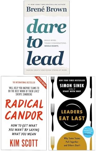 Dare to Lead, Radical Candor & Leaders Eat Last 3 Books Collection Set by Brené Brown