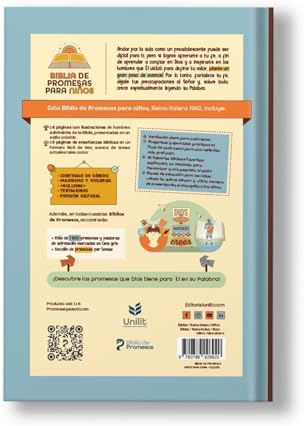 Biblia de Promesas para Niños RVR-1960, Reina Valera 1960, con enseñanzas y reflexiones, Tapa dura (Spanish Edition) by Editorial Unilit