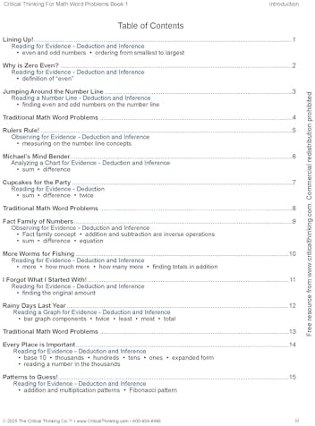 Critical Thinking for Math Word Problems Grades 3-4 Learning Workbook Activity Book 1 to Build Problem Solving and Math Confidence by Terri Husted