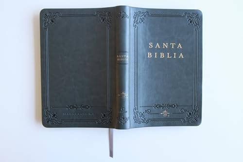 Biblia RVR 1960 letra grande tamaño manual, Piel gris con índice / Spanish Bible RVR 1960 Handy Size Large Print Leathersoft Gray with index (Spanish Edition) by Reina Valera Revisada 1960
