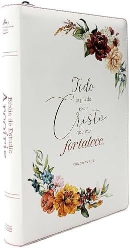Biblia Reina Valera 1960 de estudio para mujer Arcoiris con Cierre Indice en color blanco con flores Edicion Especial Todo lo puedo en Cristo que me ... Biblia Coleccion Celestial (Spanish Edition) by Casiodoro de Reina