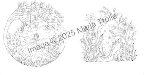 Fairytale Worlds: Hardcover adult coloring book featuring thick, high-quality paper by Maria Trolle