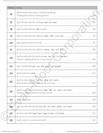 Evan-Moor Building Spelling Skills, Grade 6 - Homeschooling & Classroom Resource Workbook, Reproducible Worksheets, Teaching Edition, Spelling Strategies, Reading and Writing Skills by Evan-Moor Educational Publishers