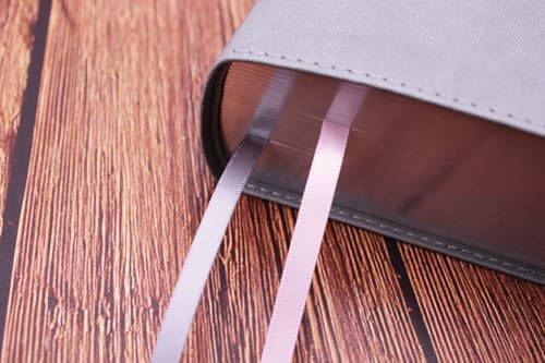 NIV Application Bible, Large Print, Leathersoft, Pink/Gray, Red Letter, Comfort Print: Bringing the Ancient Message of the Bible into Your World (NIV Application Commentary Resources) by Zondervan