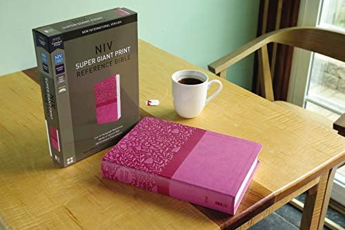 NIV, Super Giant Print Reference Bible (Font Size: 16.5-point), Leathersoft, Pink, Red Letter, Comfort Print by Zondervan