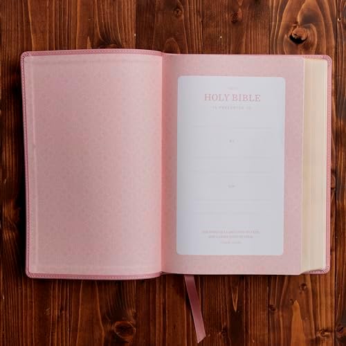 KJV Holy Bible: Large Print with 53,000 Center-Column Cross References, Pink Leathersoft, Red Letter, Comfort Print: King James Version by Thomas Nelson