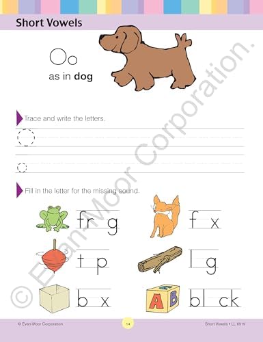Evan-Moor Learning Line: Short Vowels, Kindergarten - Grade 1 Workbook by Evan-Moor Educational Publishers