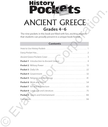 History Pockets: Ancient Greece by Evan-Moor Educational Publishers