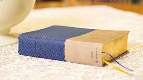 NIV Study Bible, Fully Revised Edition (Study Deeply. Believe Wholeheartedly.), Leathersoft, Navy/Tan, Red Letter, Comfort Print by Zondervan