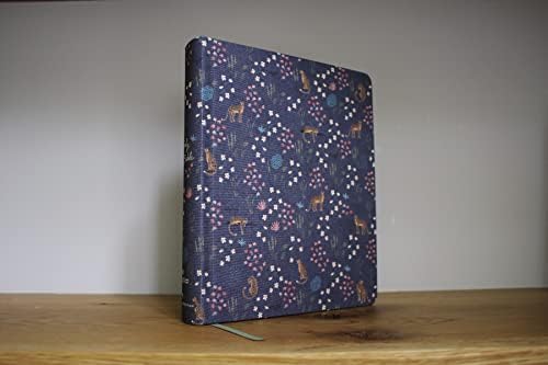 NIV, Journal the Word Bible (Perfect for Note-Taking), Double-Column, Cloth over Board, Navy Floral, Red Letter, Comfort Print: Reflect, Take Notes, or Create Art Next to Your Favorite Verses by Zondervan