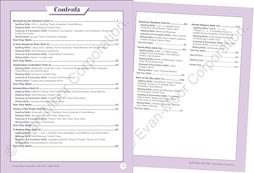 Evan-Moor Skill Sharpeners Spell and Write Workbook, Grade 5, 144 Spelling Words, Test Prep, Compound Words, Conjunctions, Grammar, Punctuation, Creative Writing, Vocabulary, Activities, Homeschool by Evan-Moor Educational Publishers