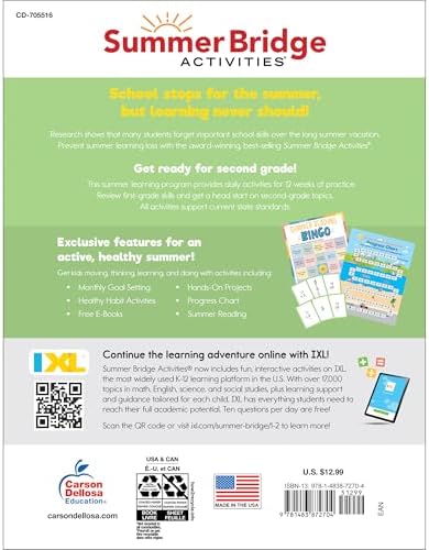 Summer Bridge Activities 1st to 2nd Grade Workbook, Activity Book With Math, Language Arts, Reading Comprehension, Science, Social Studies, Writing, Fitness, Flash Cards, Stickers and More by Summer Bridge Activities