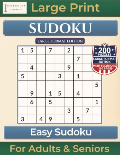 Easy Sudoku: Large Format Edition with 200 Puzzles|Large Print for Adults & Seniors (Premium Puzzle Books - Sudoku) by Ingatestone Publishing
