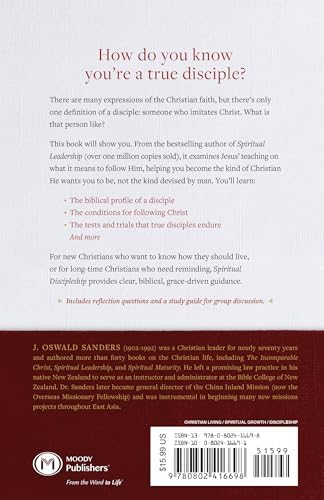 Spiritual Discipleship: Principles of Following Christ for Every Believer (Sanders Spiritual Growth Series) by J Oswald Sanders