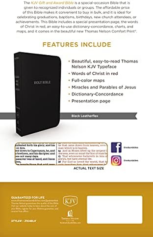 KJV Holy Bible: Gift and Award, Black Leather-Look, Red Letter, Comfort Print: King James Version by Thomas Nelson