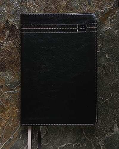 NASB, Thinline Bible, Large Print, Leathersoft, Black, Red Letter, 2020 Text, Thumb Indexed, Comfort Print by Zondervan