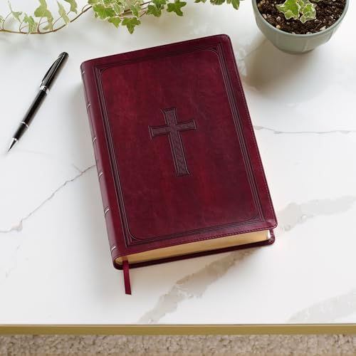 KJV Holy Bible, Super Giant Print Faux Leather Red Letter Edition - Thumb Index & Ribbon Marker, King James Version, Burgundy (KJV Super Giant Print Editions) by Christian Art Publishers