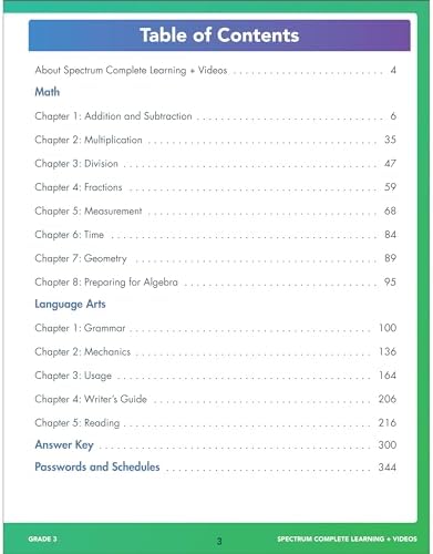 Spectrum Complete Learning + Videos 3rd Grade Workbooks, Language Arts, Reading Comprehension, Writing, and Math Book for Kids Ages 8-9 With Video Tutorials (Volume 68) by Spectrum