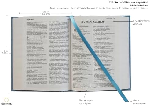 Biblia Católica en español con Virgen Milagrosa en cubierta / Catholic Bible in Spanish Hardcover, Blue (Spanish Edition) by Biblia de América