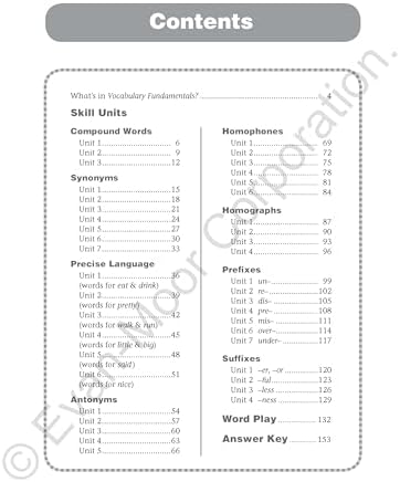 Evan-Moor Vocabulary Fundamentals, Grade 2 Homeschool and Classroom Resource, Reproducible Worksheets, Compound Words, Synonyms, Antonyms, Homophones, Homographs, Prefixes, Word Skills, Practice, Play by Evan-Moor Educational Publishers