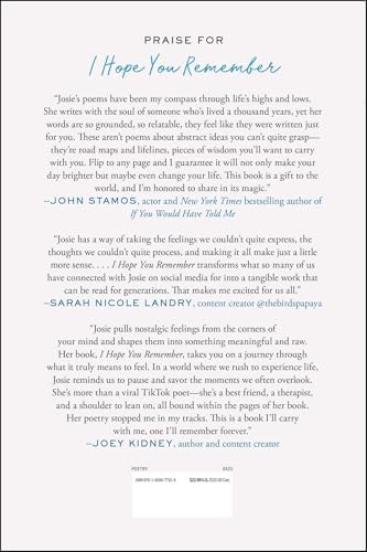I Hope You Remember: Poems on Loving, Longing, and Living by Josie Balka