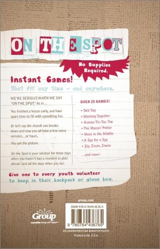 On the Spot, No-Prep Games for Youth Ministry by Group Publishing
